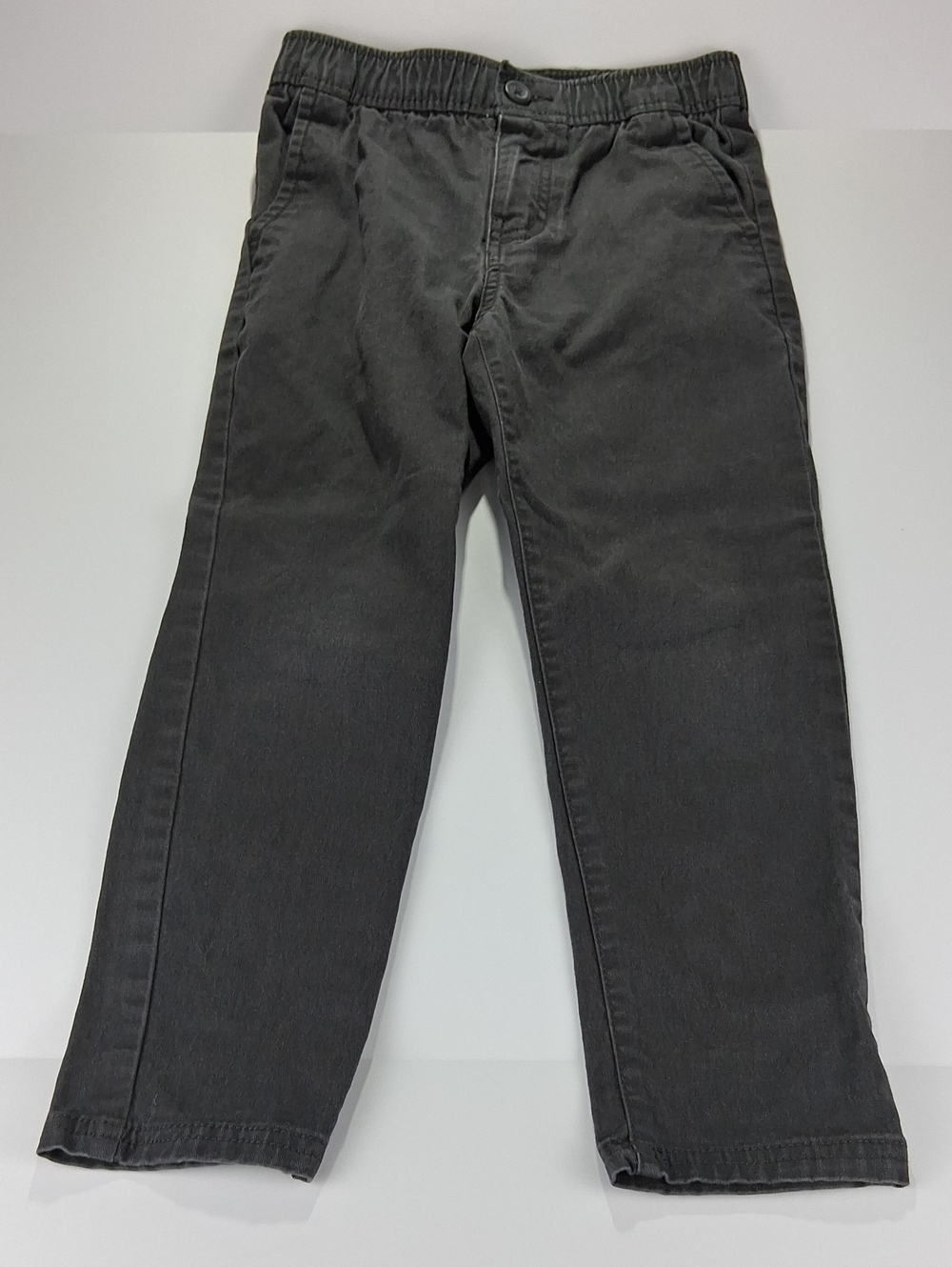 Boys Old Navy Khaki Pants Size Small (6/7) Taper Leg Dark Gray Button Fly Pocket